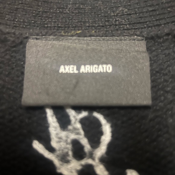 Axel Arigato Black Cardigan with White Signature Embroidery - Picture 6 of 7